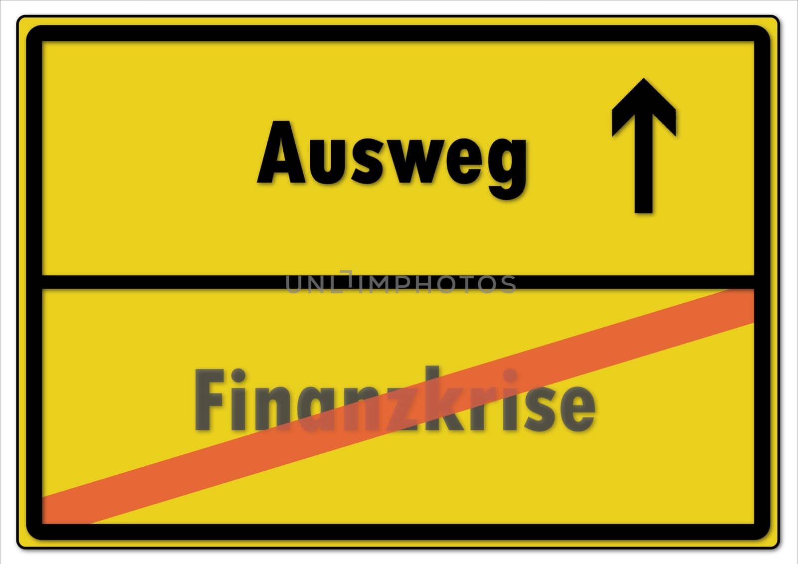 Place Sign Way Out Financial Crisis