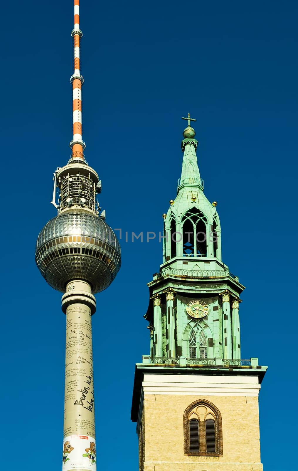 Berlin TV Tower and St. Mary's Church