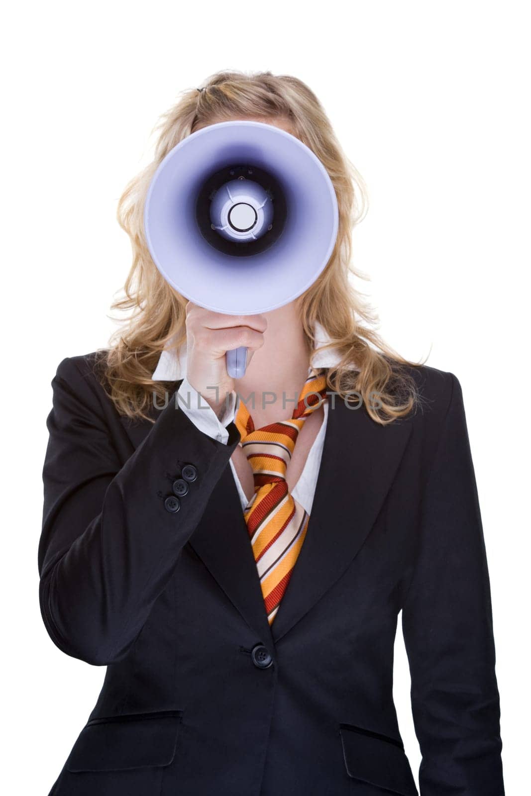 Businesswoman with megaphone