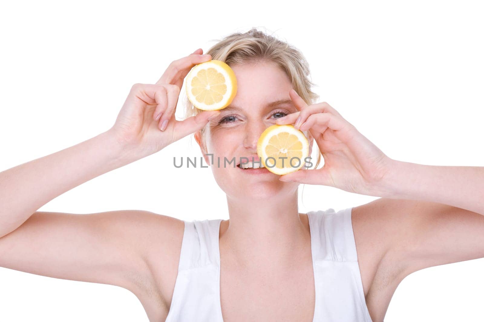 Young woman with lemons