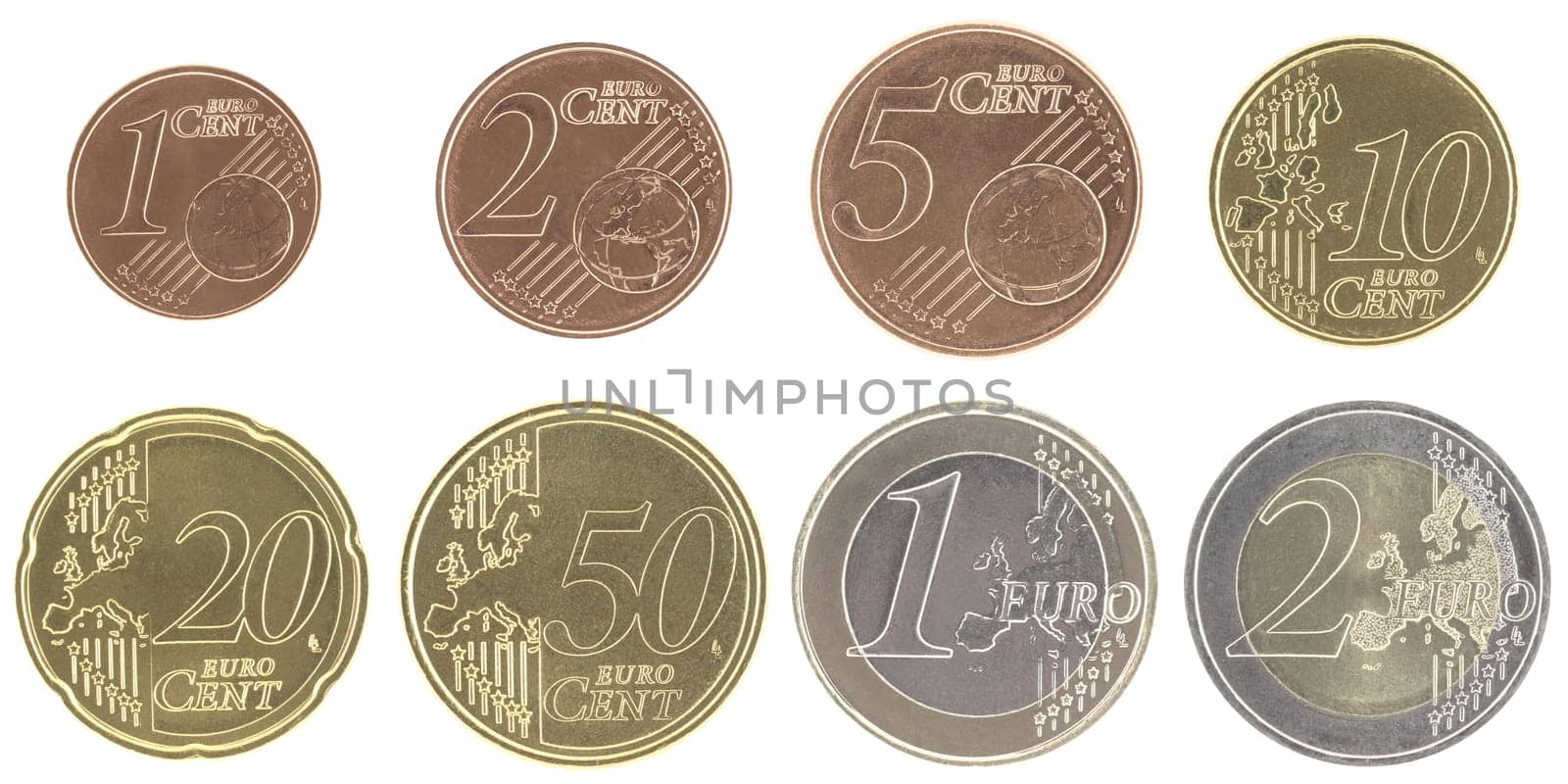 Uncirculated euro coins set
