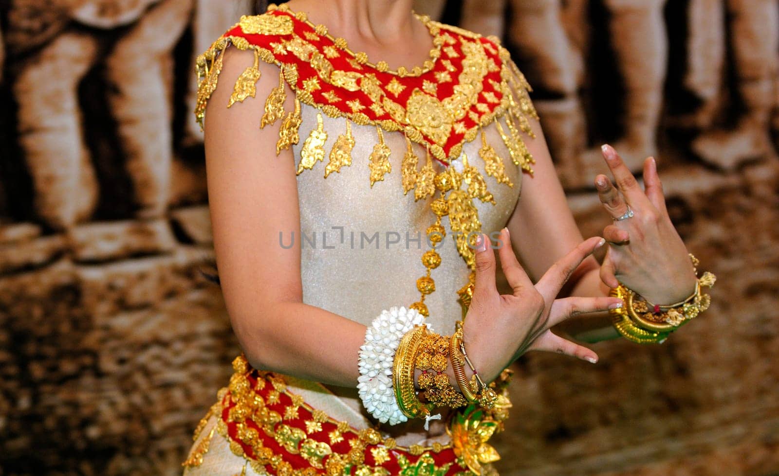 Posture of a dancer's hands in classical Khmer dance,Cambodia