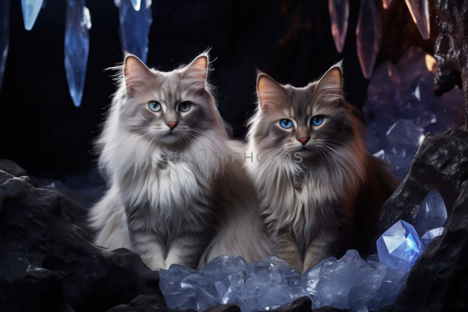 In the depths of fantasy, bewitching moonstone cats prowl. Their sleek forms, adorned with luminescent moonstone markings, captivate all who dare to meet their gaze.