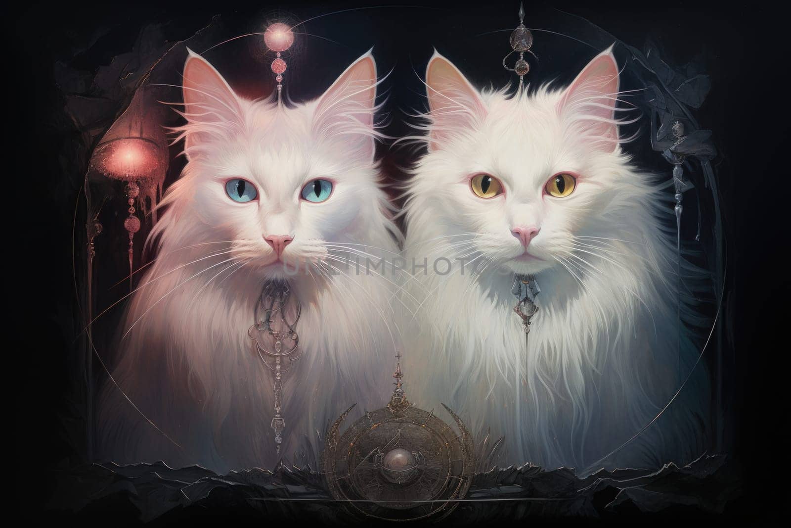 In the depths of fantasy, bewitching moonstone cats prowl. Their sleek forms, adorned with luminescent moonstone markings, captivate all who dare to meet their gaze.