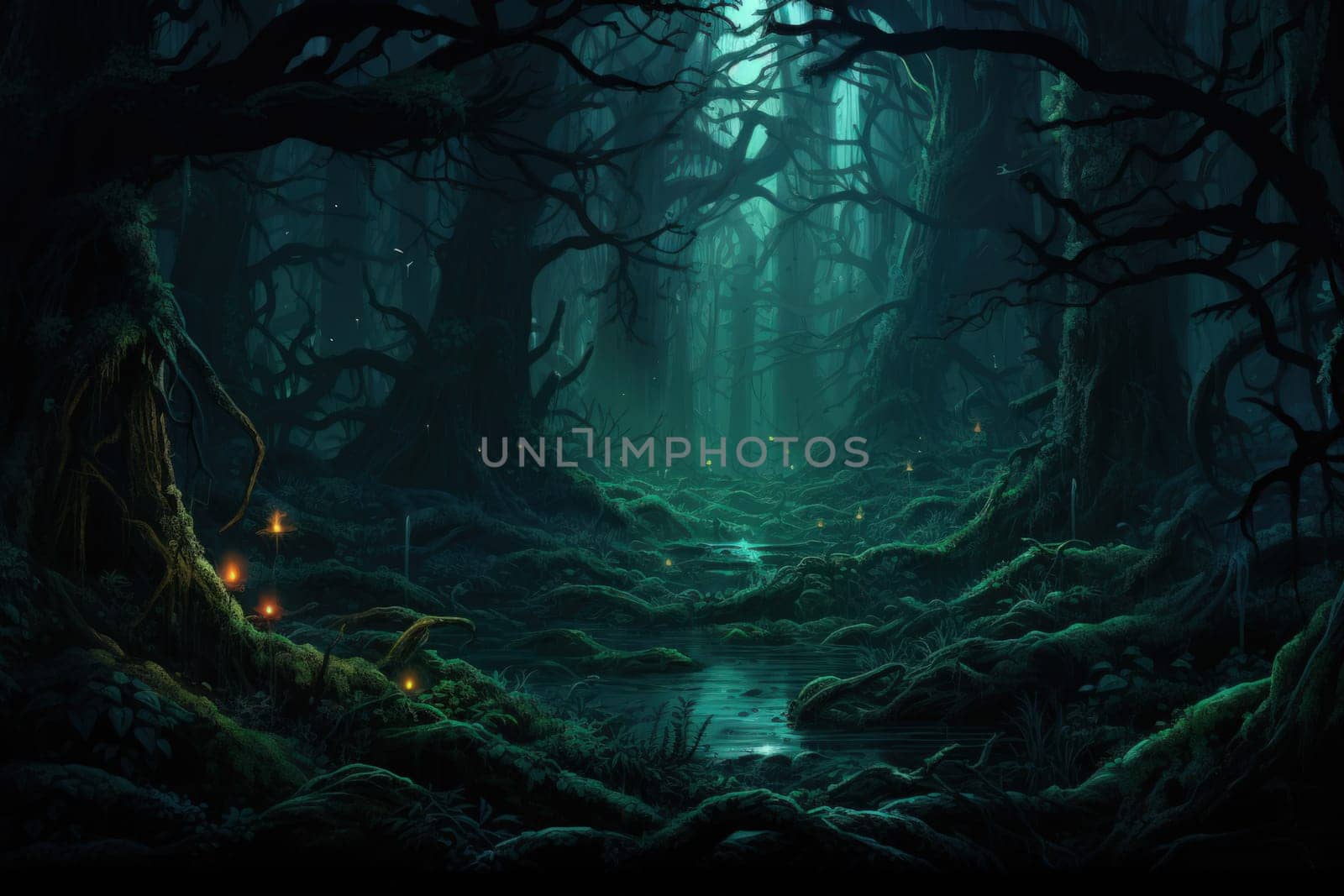 Journey through mystical forests filled with enchanted flora and sentient, conversing trees, where reality seamlessly intertwines with fantasy.