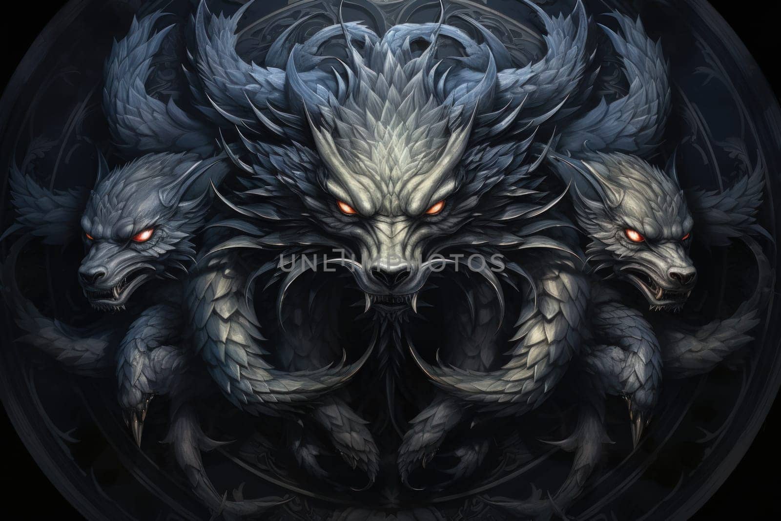 In the realm of fantasy, ferocious shadow dragons dominate the skies, their majestic forms wreathed in darkness.