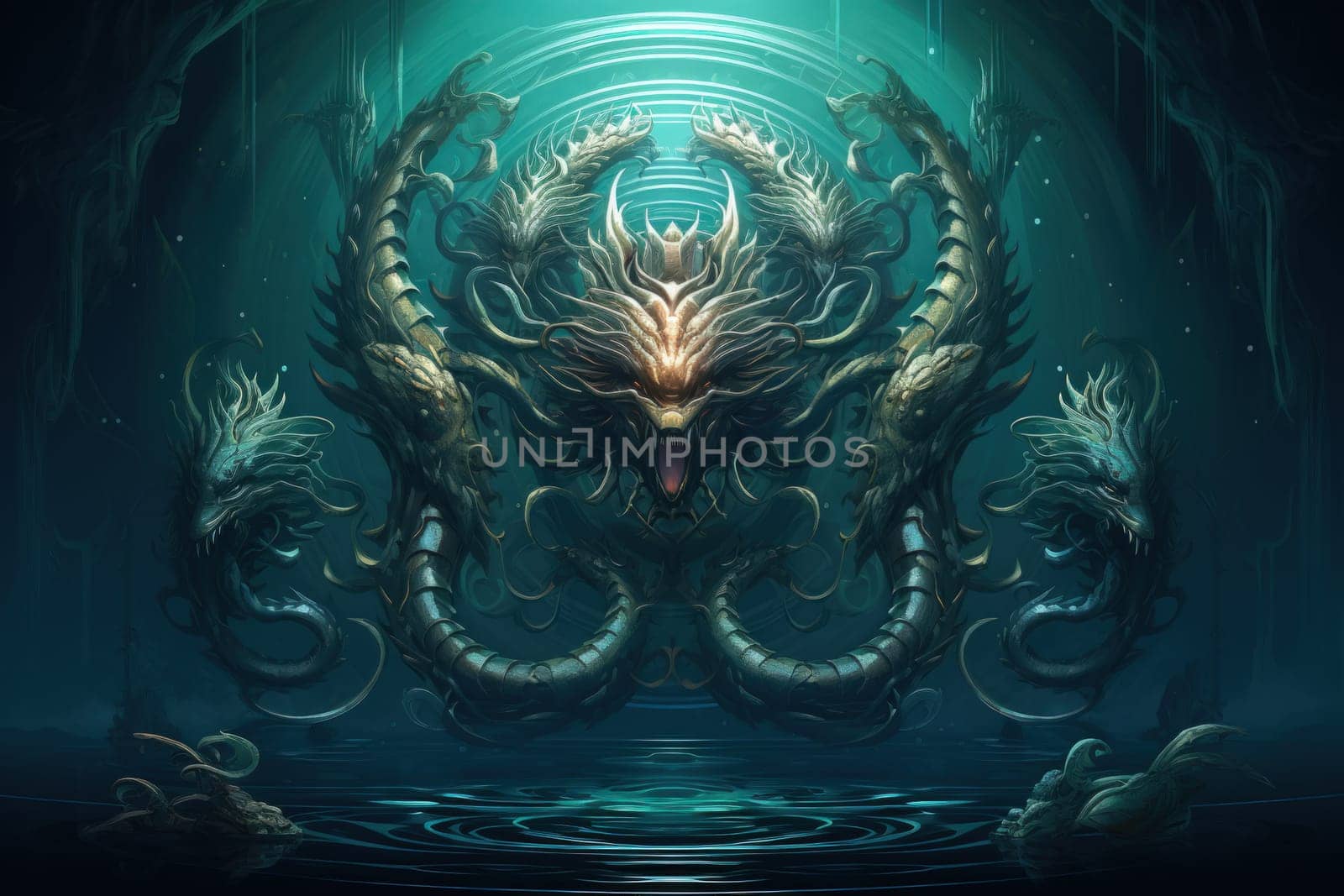 Immerse yourself in the depths of the fantastical with this captivating illustration by a professional visual artist.