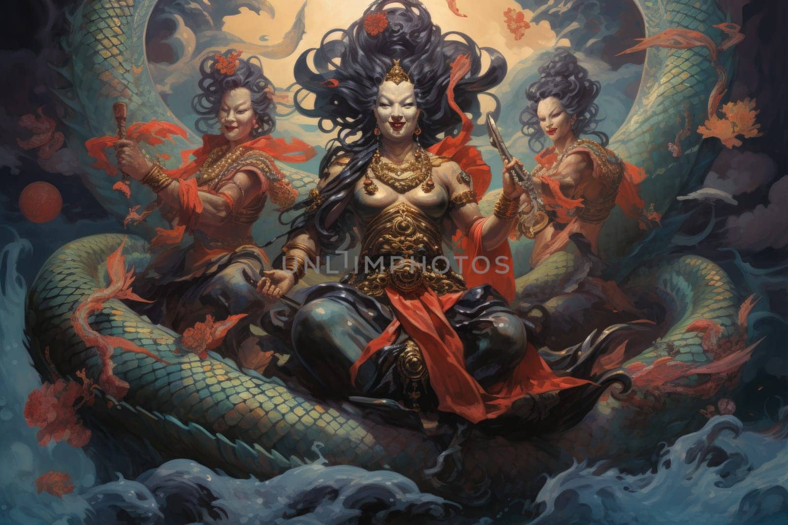 Immerse yourself in the depths of the fantastical with this captivating illustration by a professional visual artist.