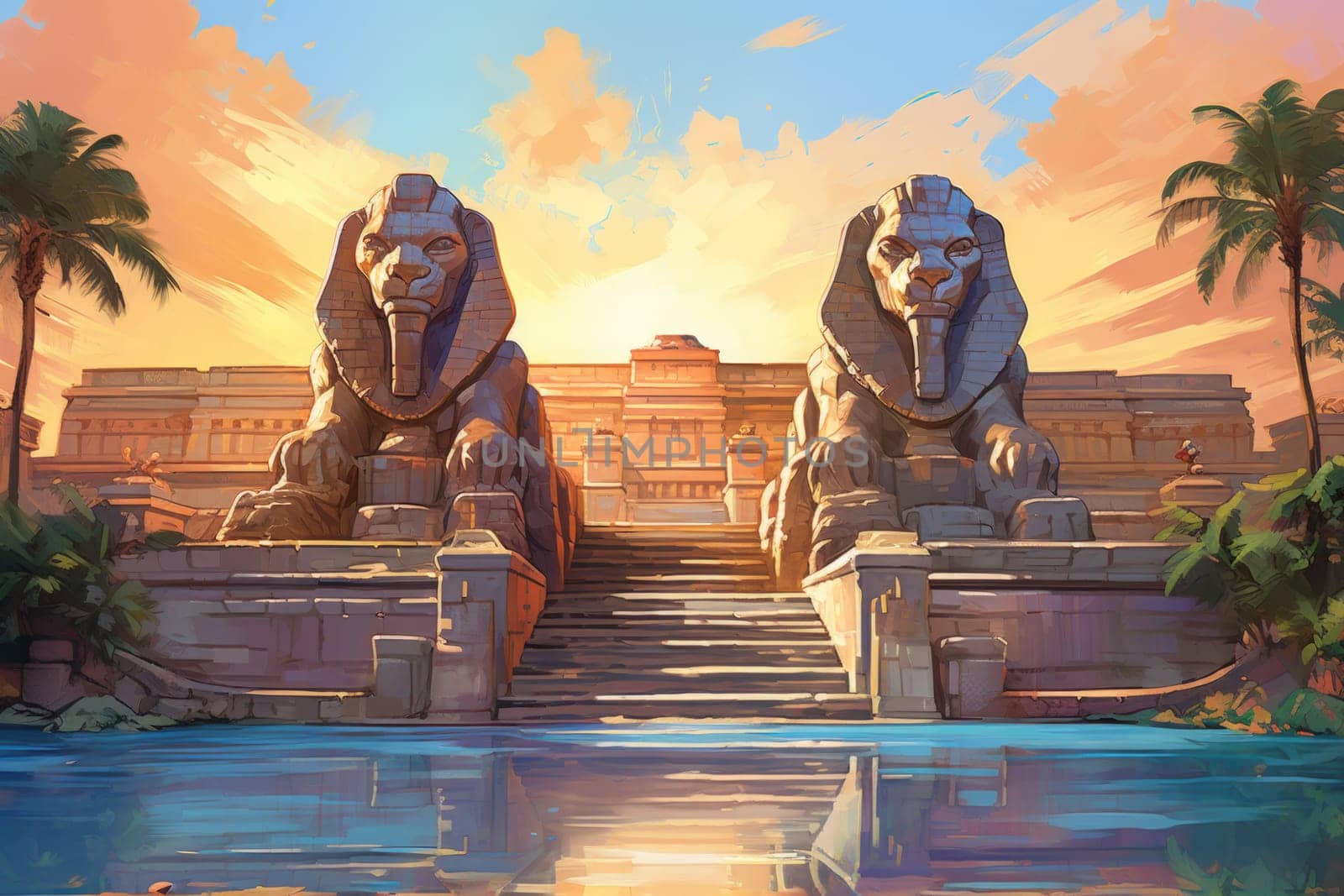 Delve into a realm of mystery and intrigue, where enigmatic sphinxes reign as guardians of ancient secrets.