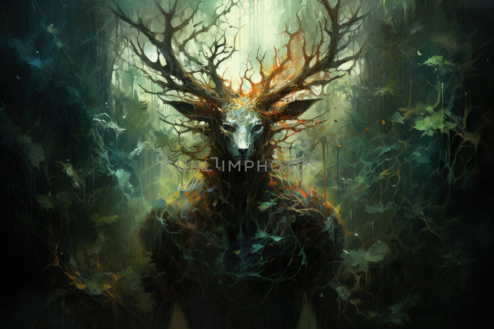 Deep within the mystical woodland realms of fantasy, ancient forest spirits stand as silent sentinels, their ethereal presence a testament to the wisdom and magic of the natural world.