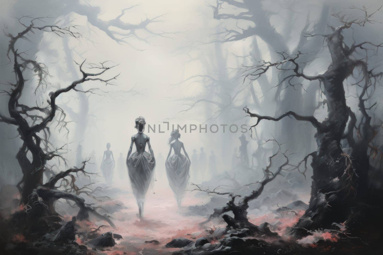 In the realm of fantasy, elusive mist walkers roam, their ethereal forms blending seamlessly with the swirling mists.