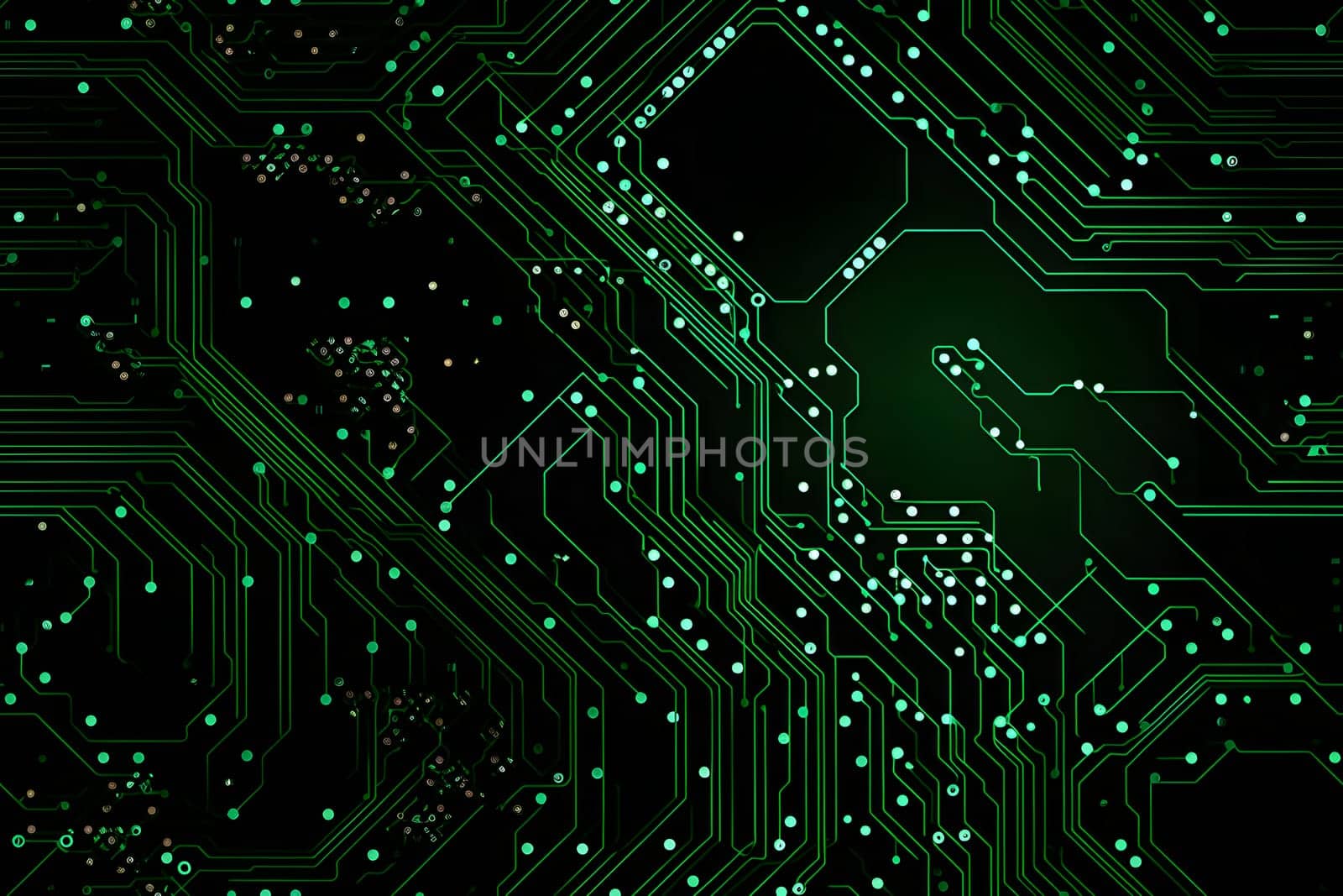 seamless texture and full-frame background of circuit board topology, neural network generated image. by z1b