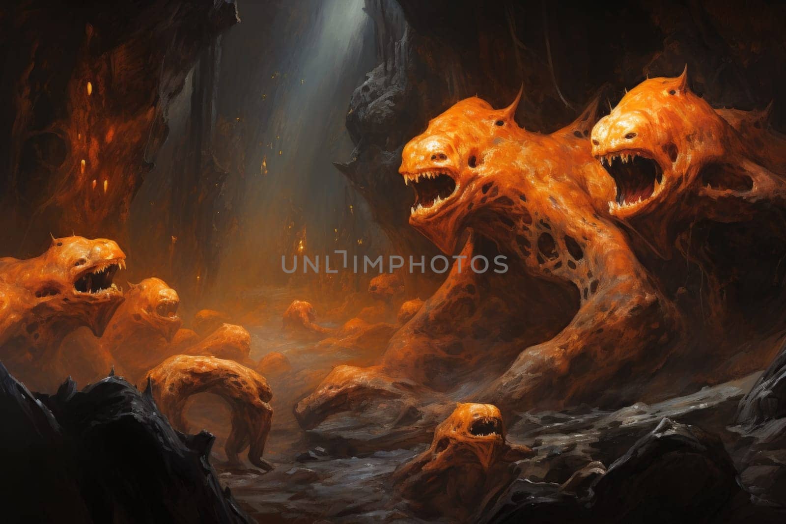 Witness the awe-inspiring power of the elemental realm with this captivating illustration by a professional visual artist.