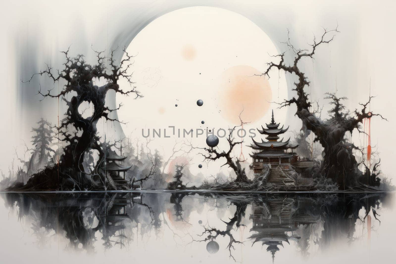 In the realm of fantasy, cursed mirror spirits are bound, their ethereal existence trapped within reflective surfaces.