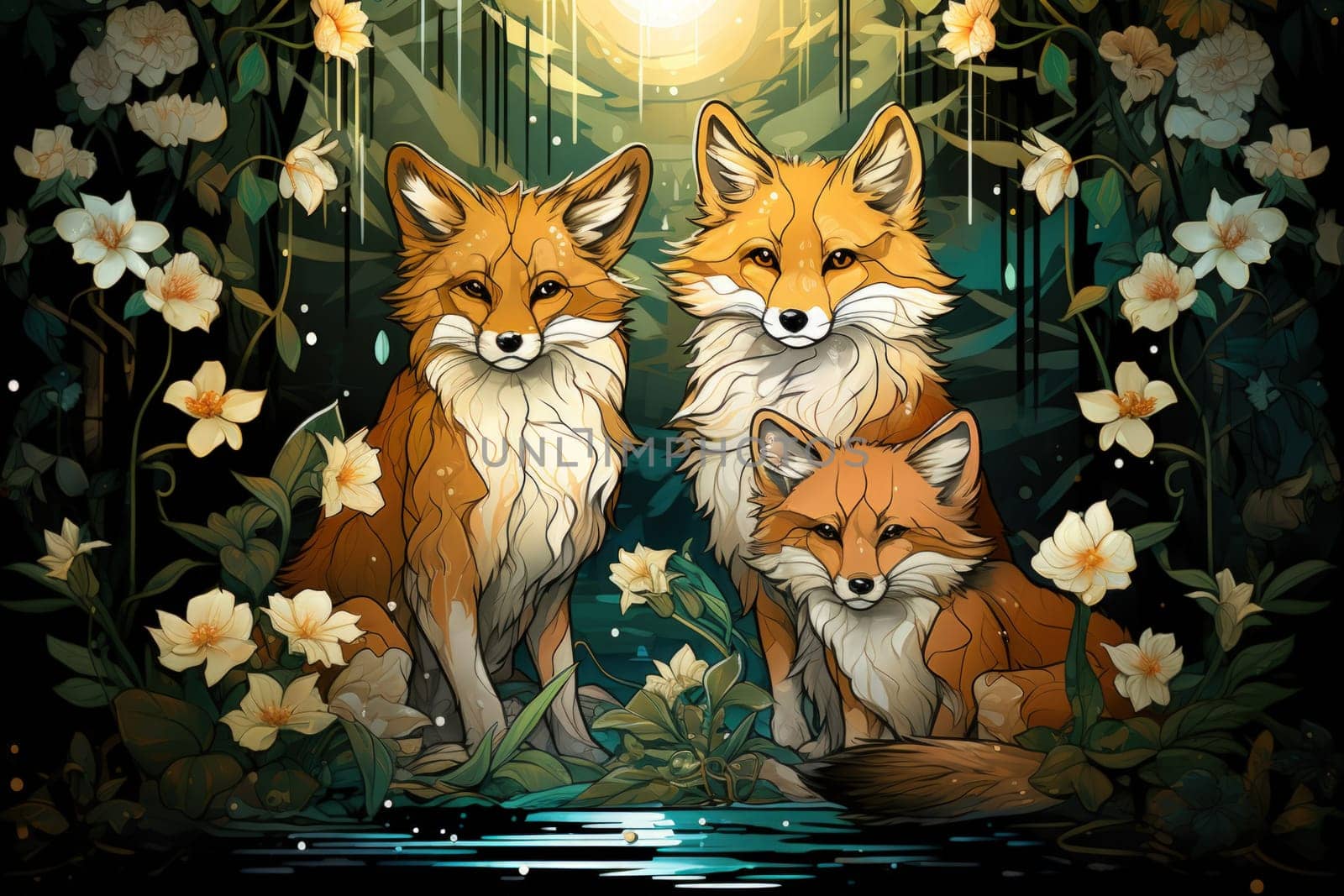 Enter the enchanting realm of the curious spirit foxes, mystical creatures that possess the ability to effortlessly traverse between the ethereal spirit world and the tangible physical realm.