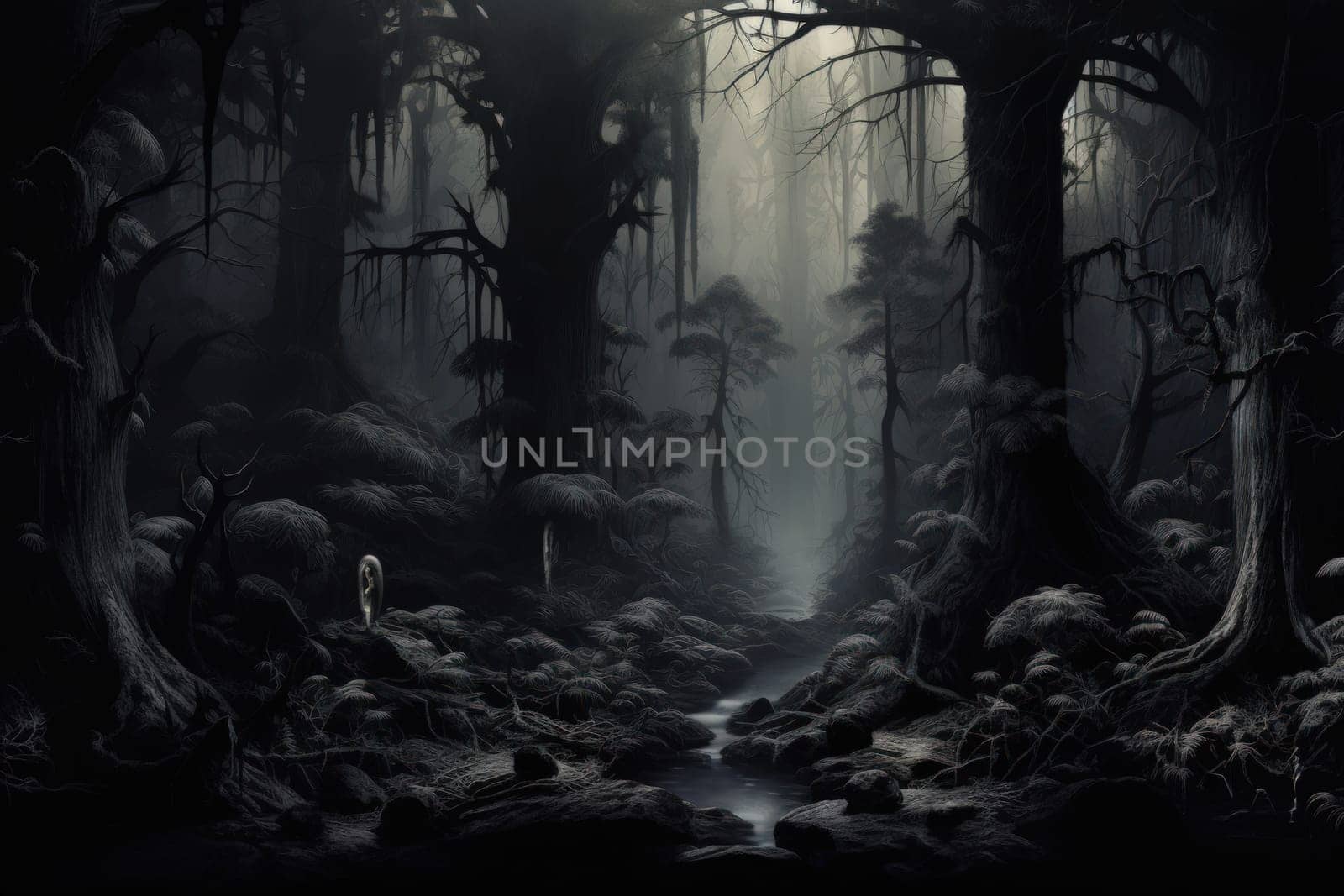 Journey through mystical forests filled with enchanted flora and sentient, conversing trees, where reality seamlessly intertwines with fantasy.