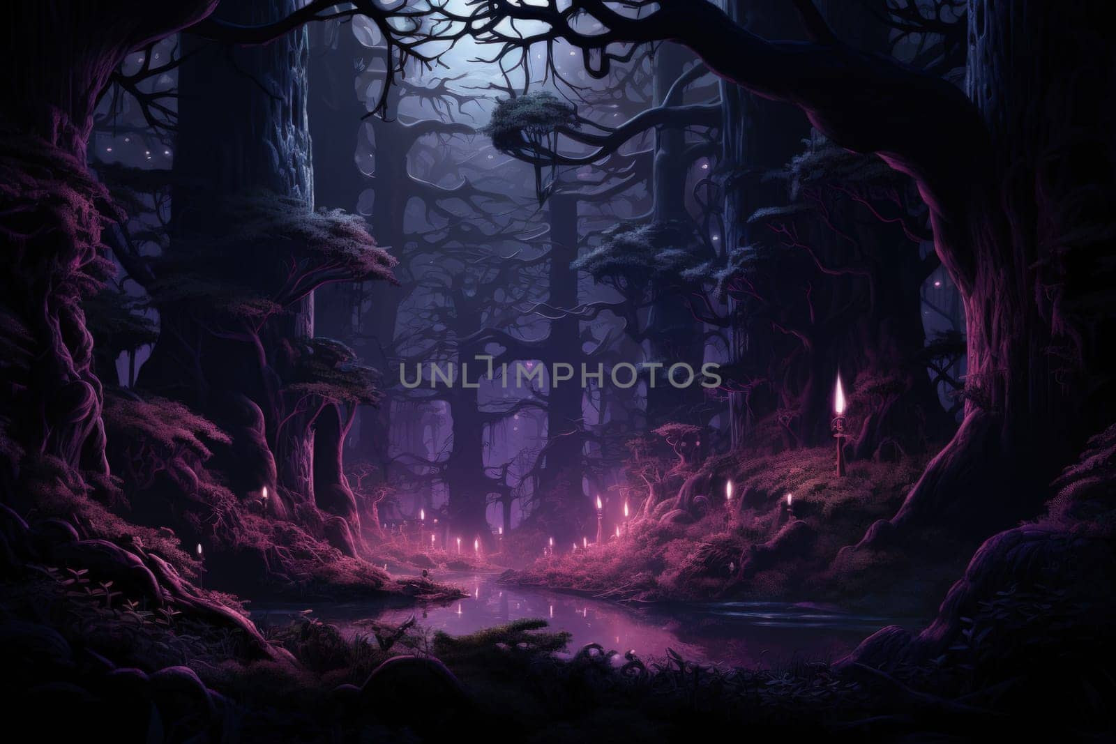 Journey through mystical forests filled with enchanted flora and sentient, conversing trees, where reality seamlessly intertwines with fantasy.