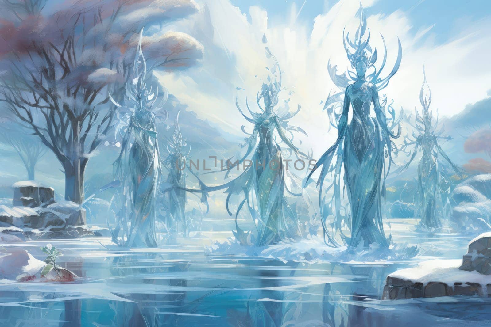 Immerse yourself in the enchanting world of fantasy and witness the elegance of the frost faeries.