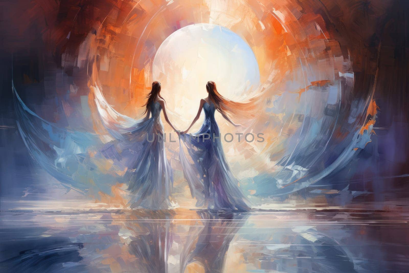 In the realm of fantasy, graceful moonlit dancers captivate with their ethereal movements, perfectly synchronized with the celestial rhythms.