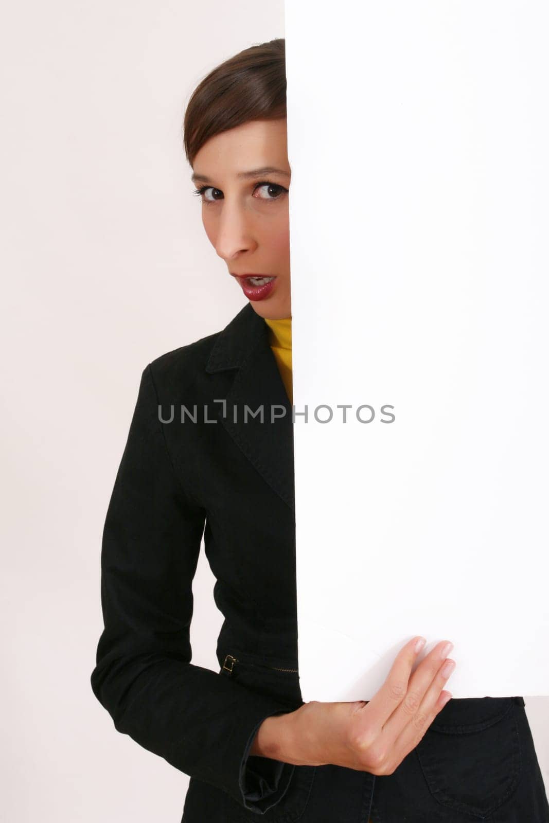 woman with white frame