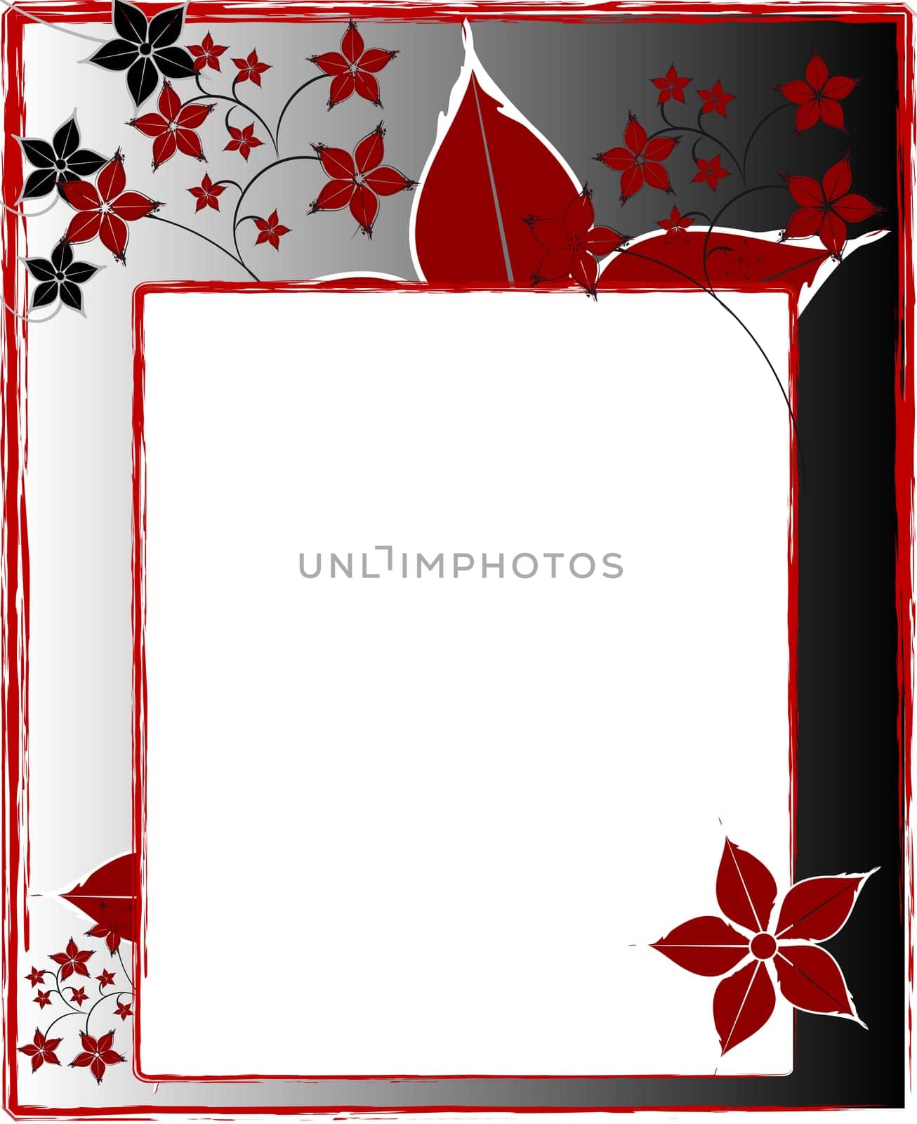Floral Card Red