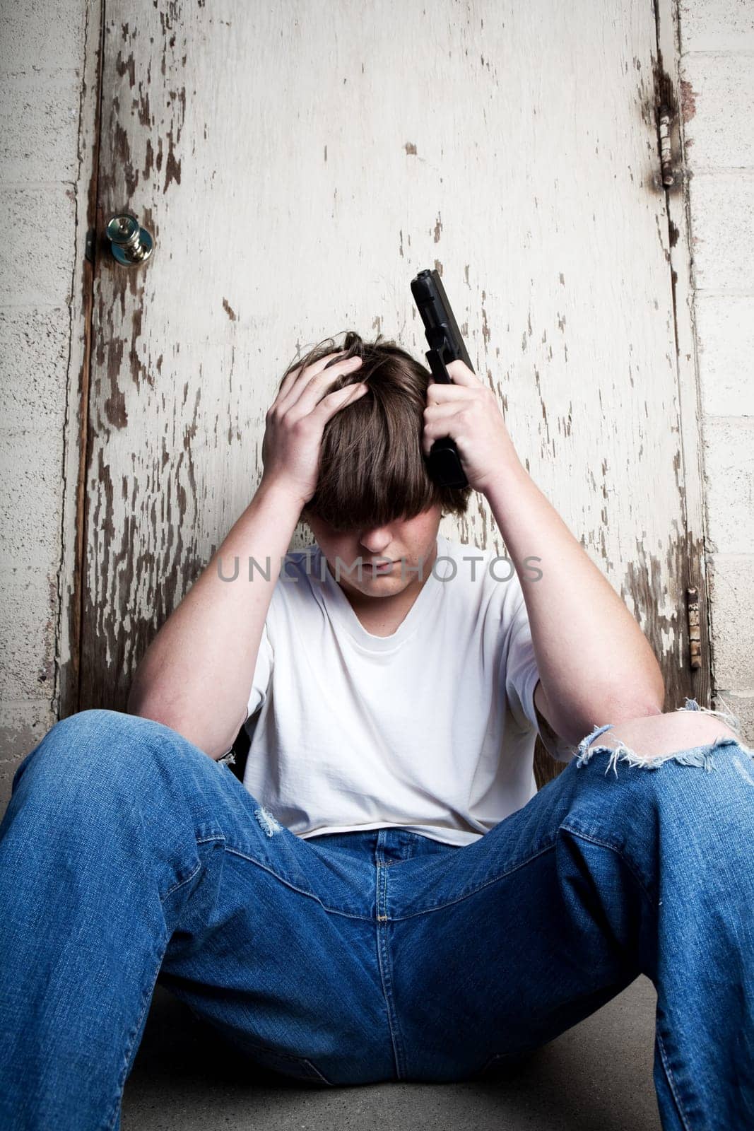 depression - teen with handgun