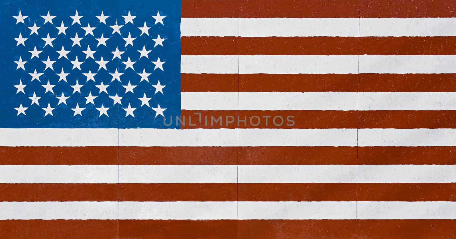 american flag painted on wall