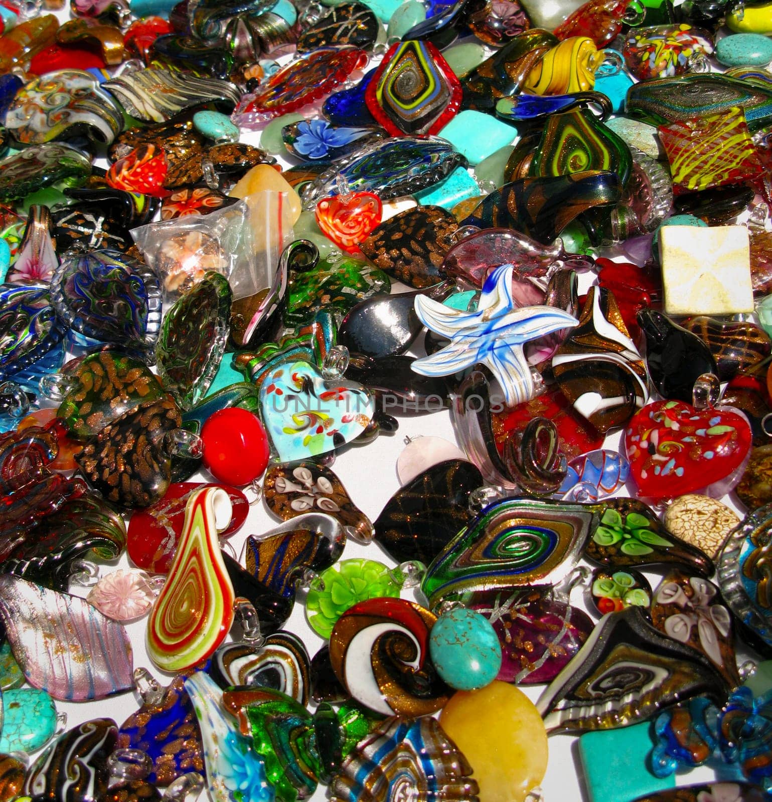 Glass beads and hearts