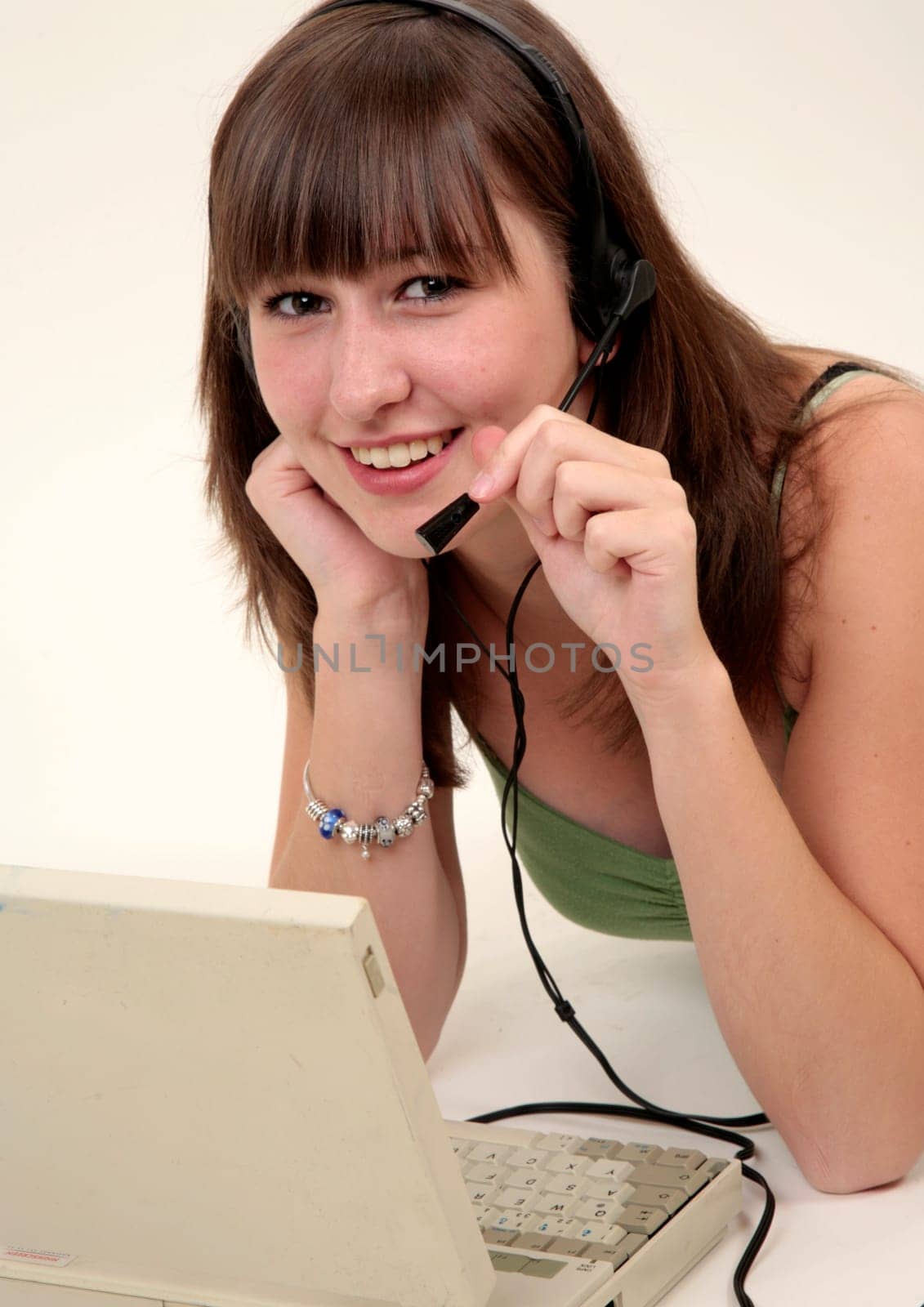 Girl at notebook