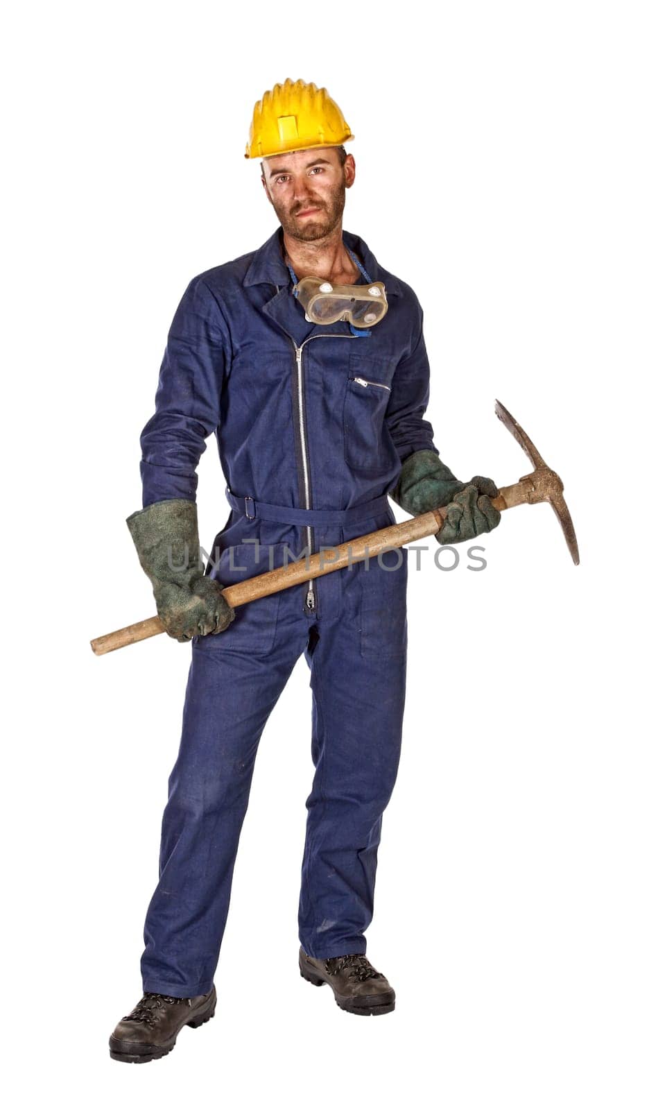 labourer portrait isolated on white