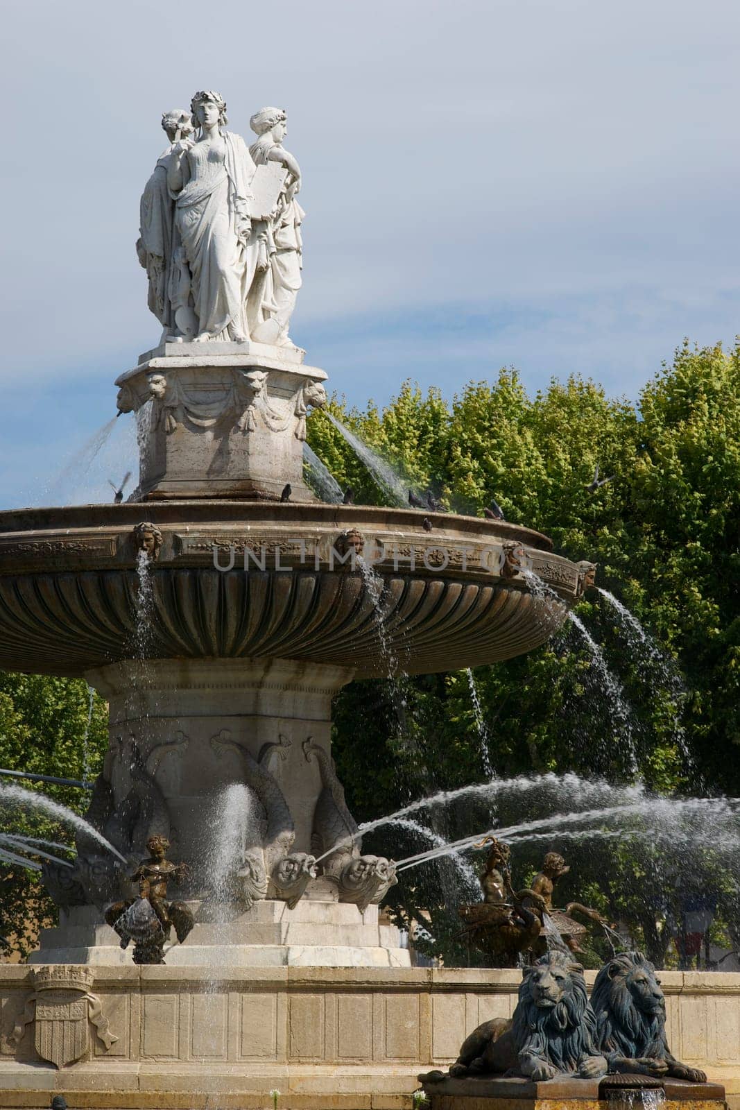 La Rotonde fountain in Aix en Provence
