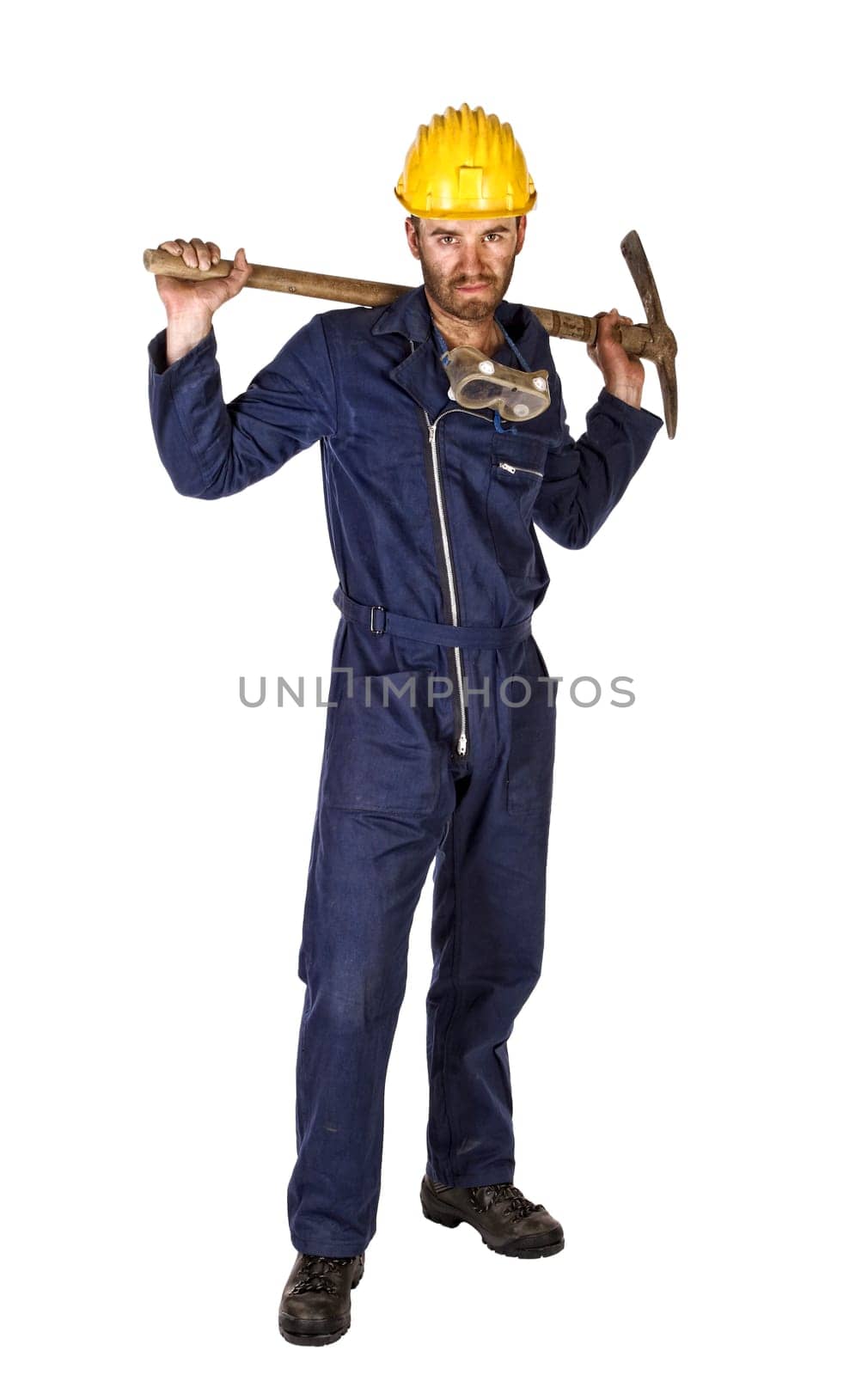 labourer portrait isolated on white