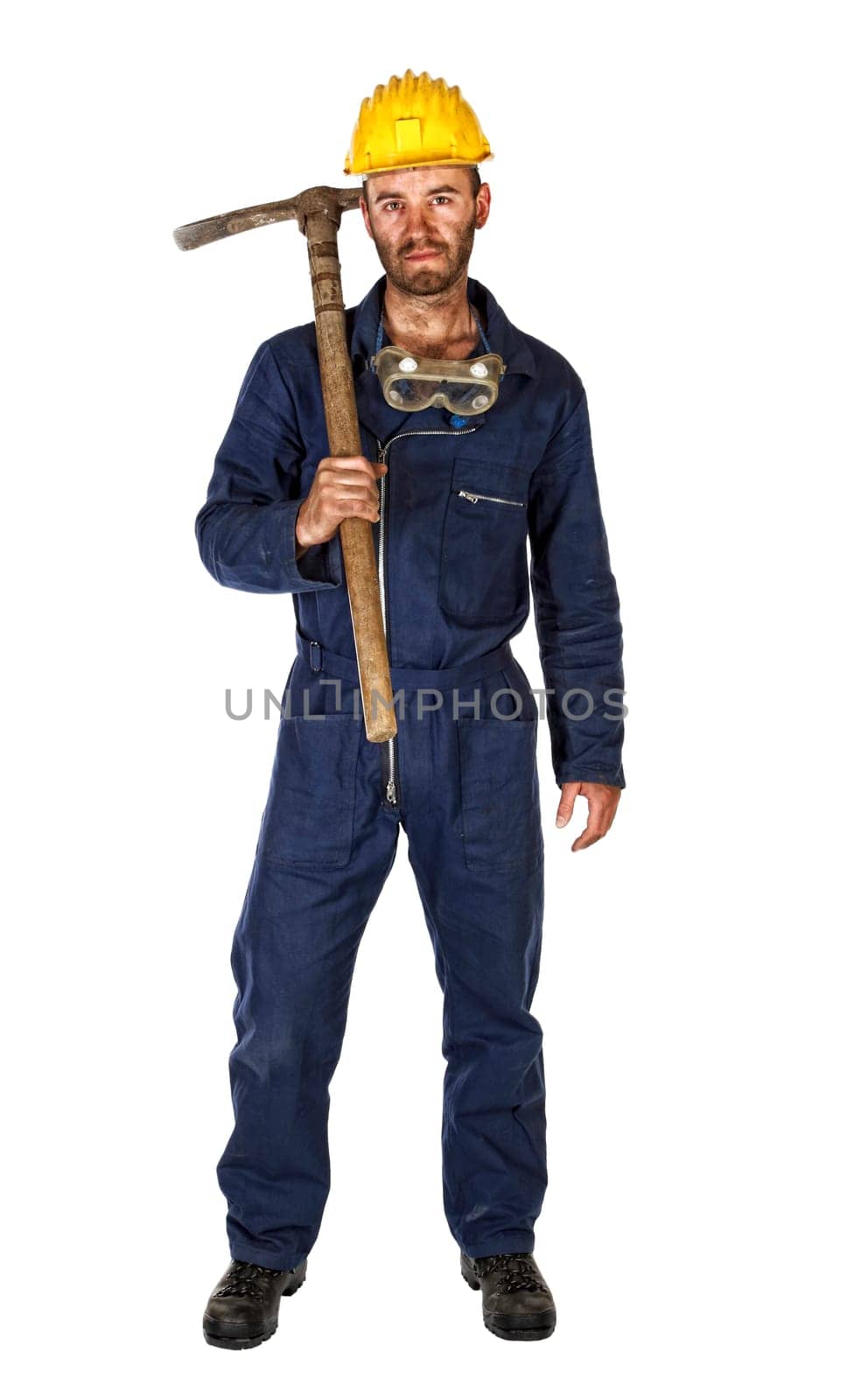 labourer portrait isolated on white