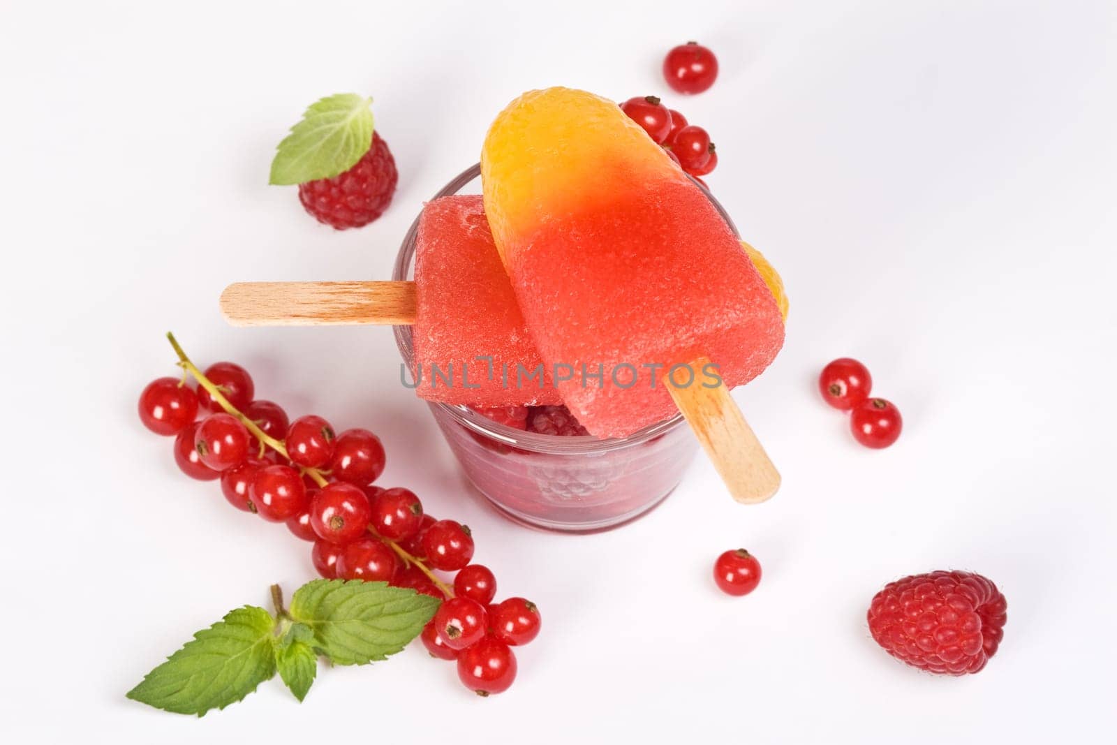 Fruits with ice cream