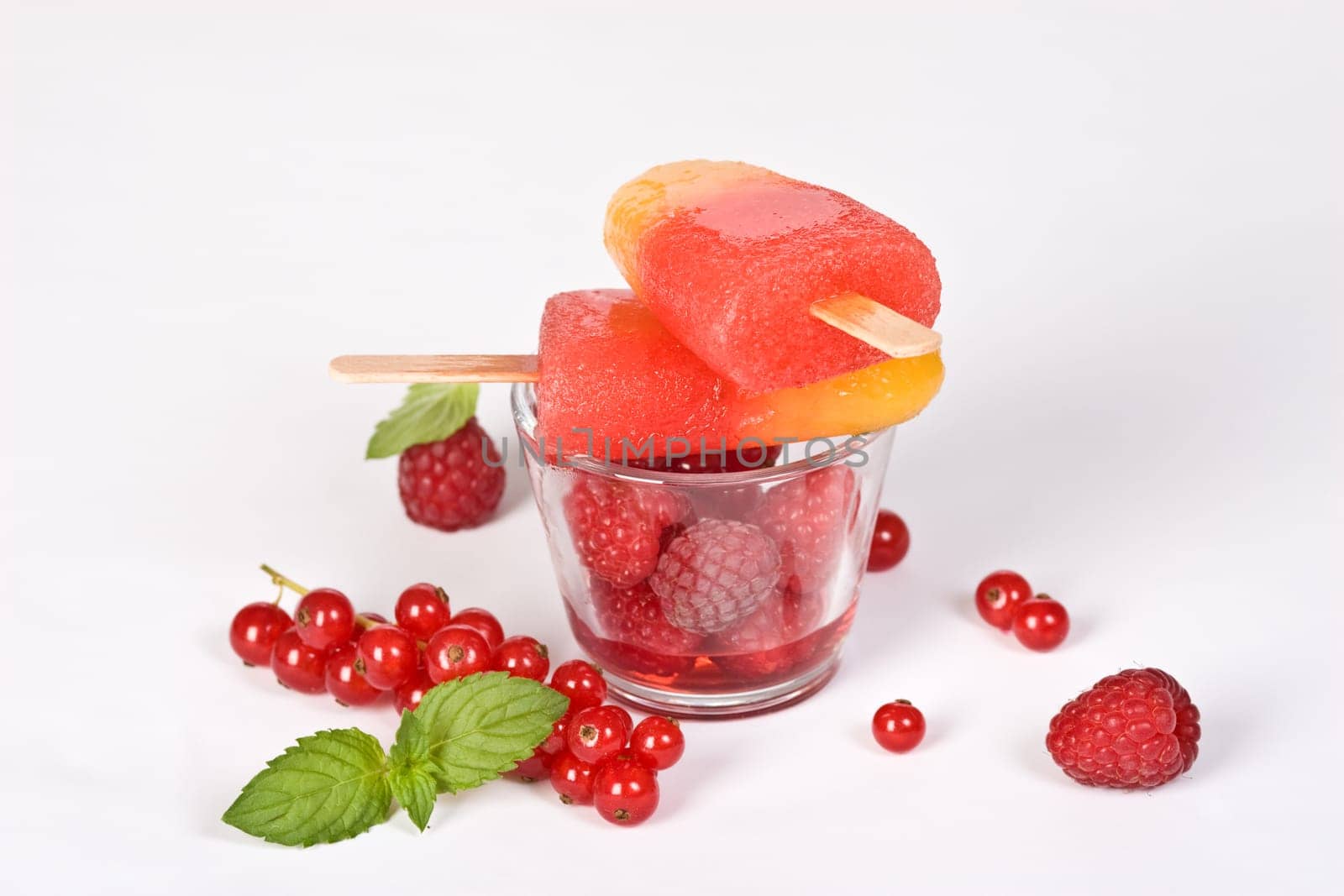 Water ice cream with fruit