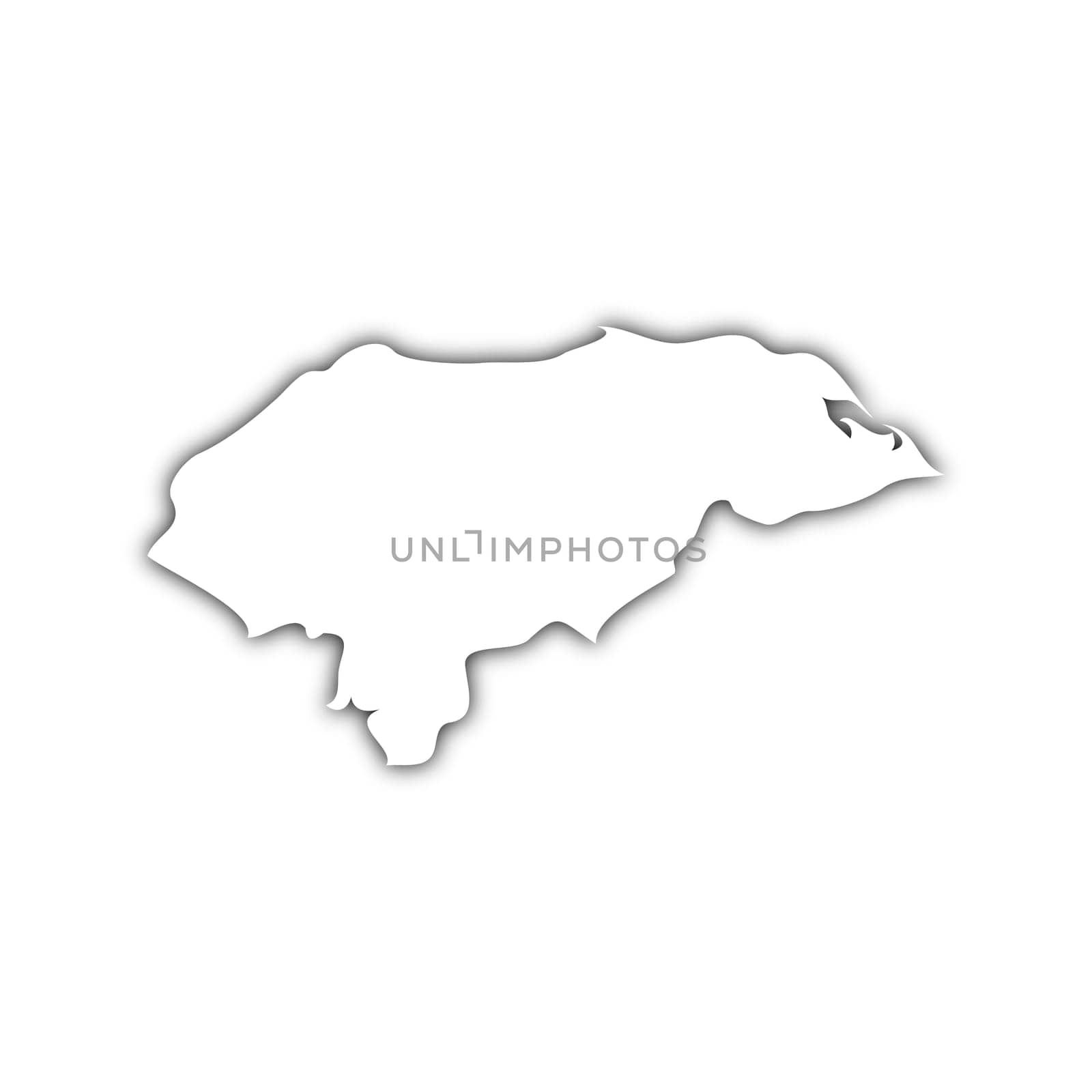 map of honduras with shadow