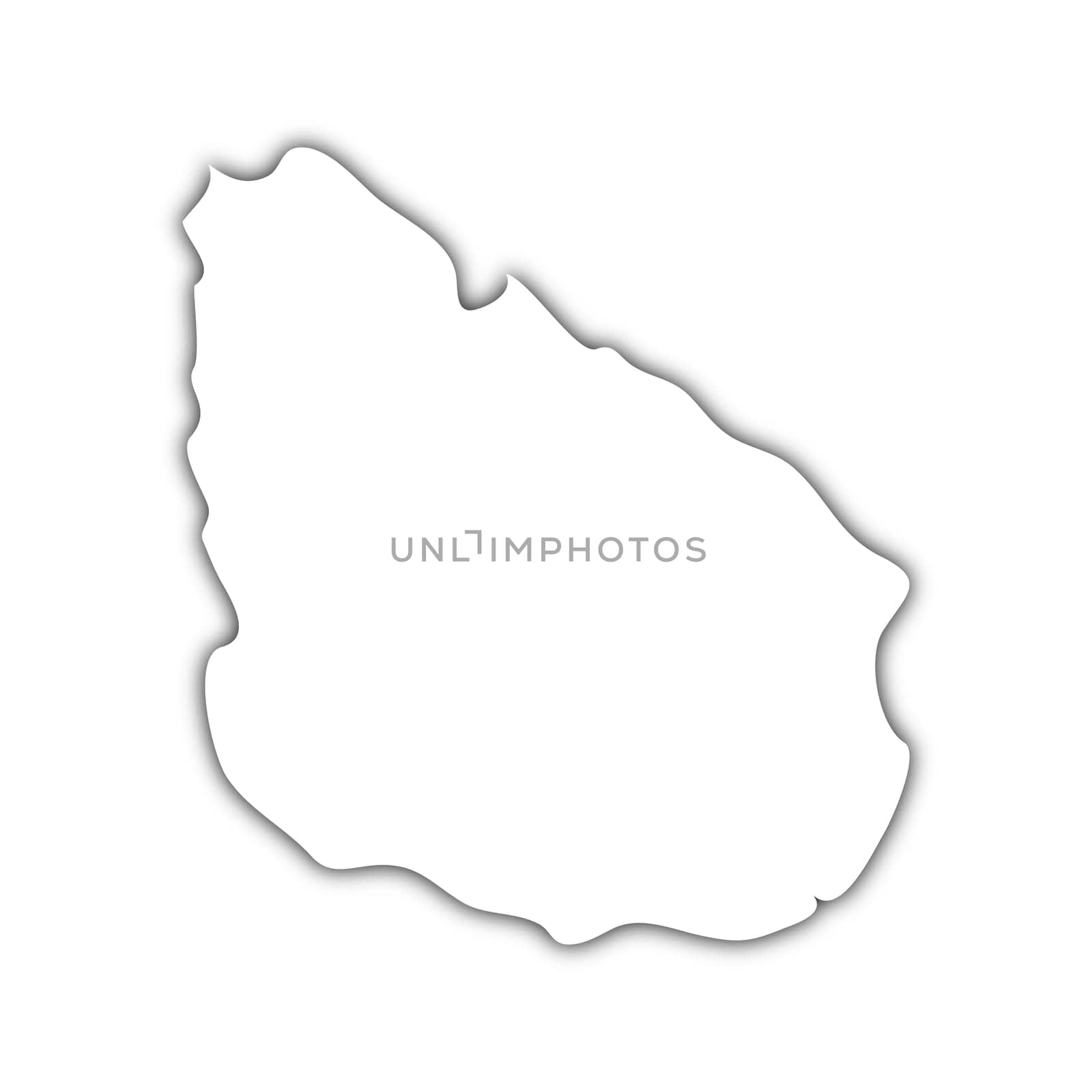 map of uruguay with shadow
