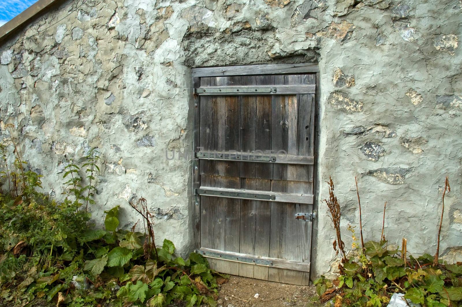 old weathered wooden door