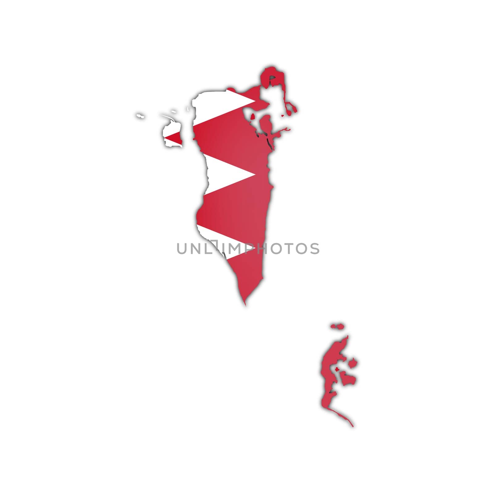 map and flag of bahrain