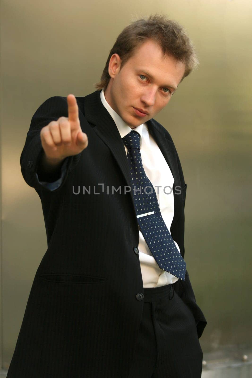 man pointing the finger