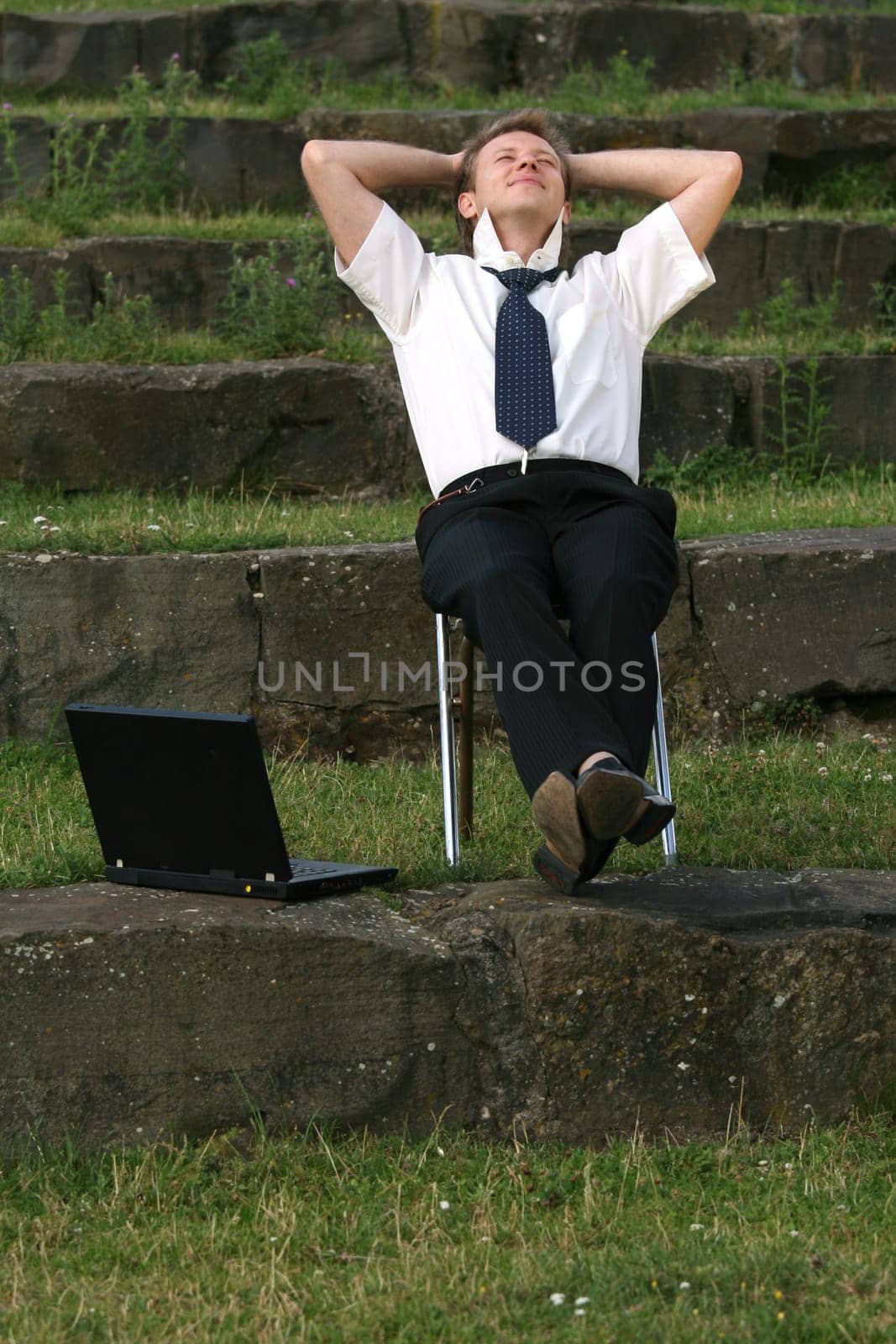 relaxing businessman