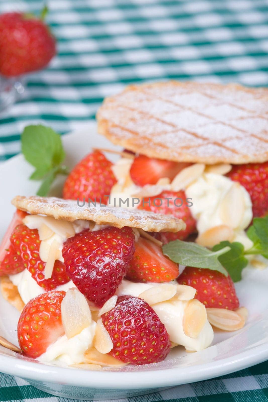 Waffle with mint