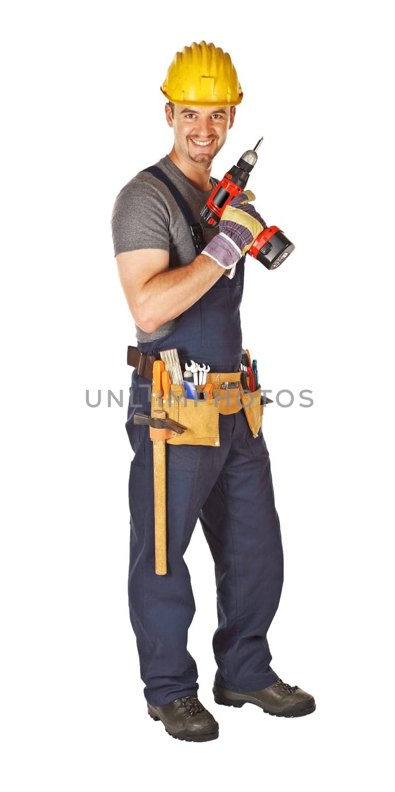 manual worker with tool