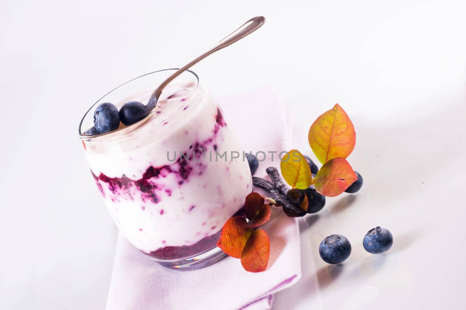 Blueberry curd in a glass