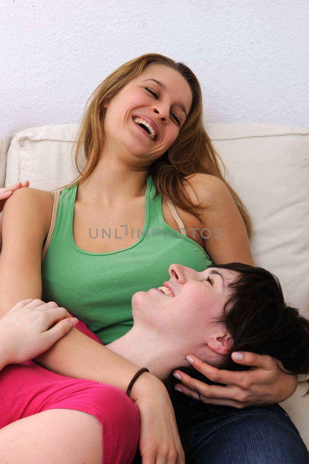 Girlfriends laughing