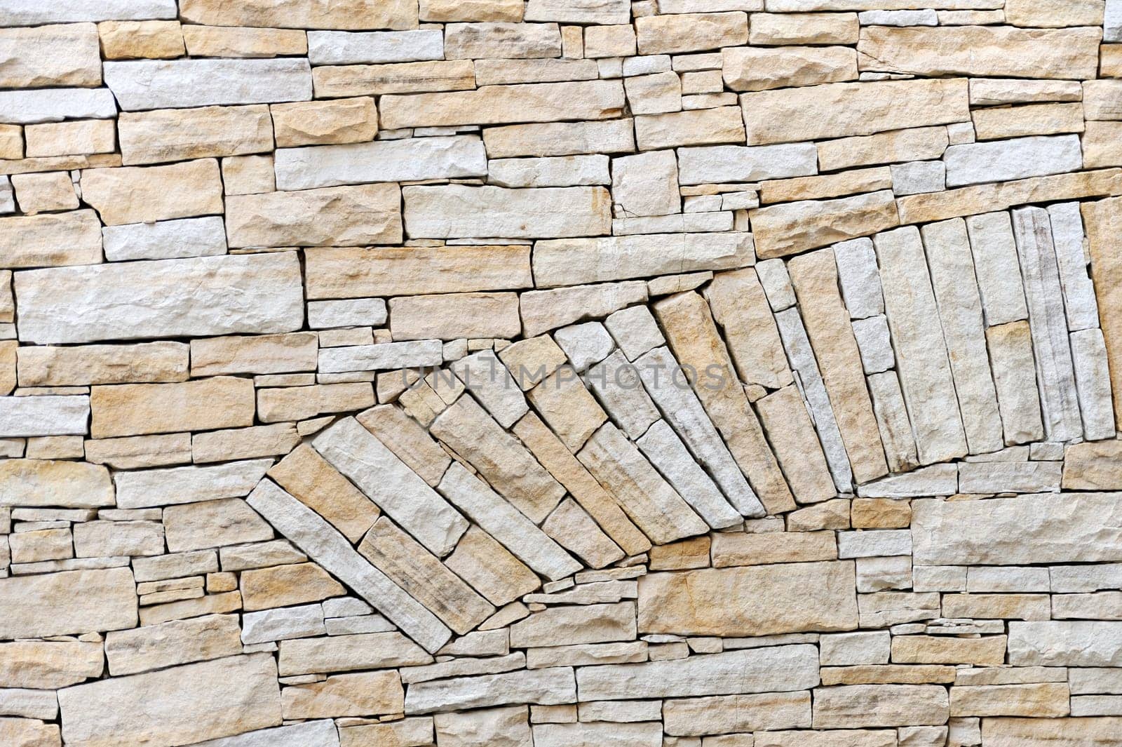 Wall made from sandstone bricks