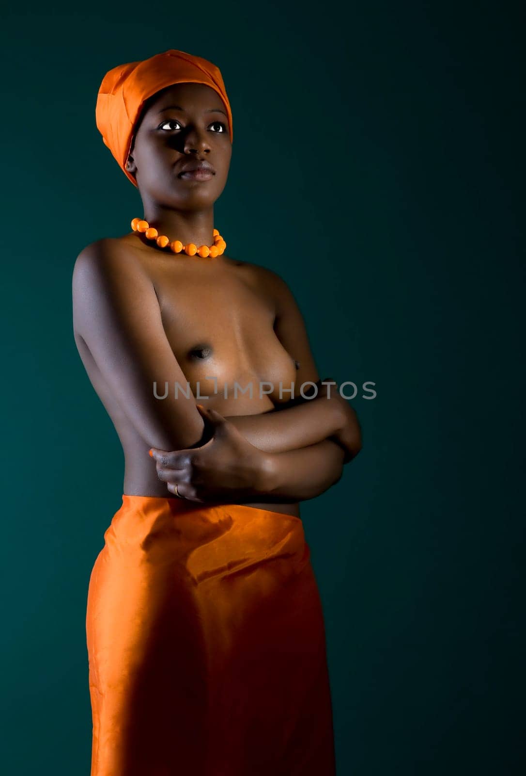 African woman in low key
