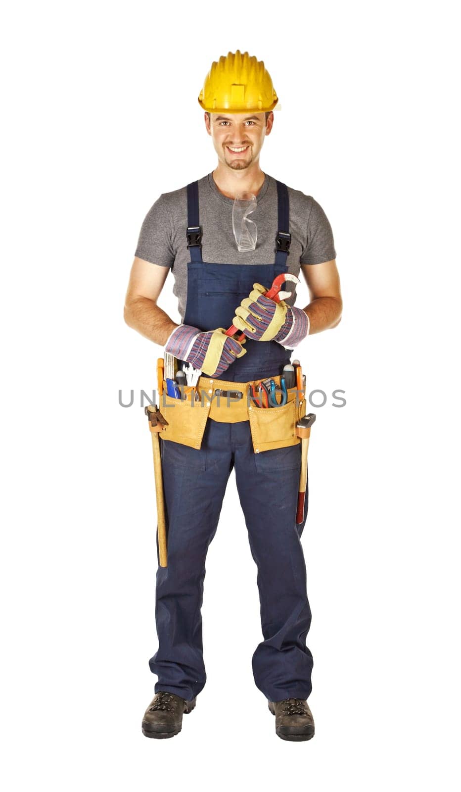 manual worker with tool