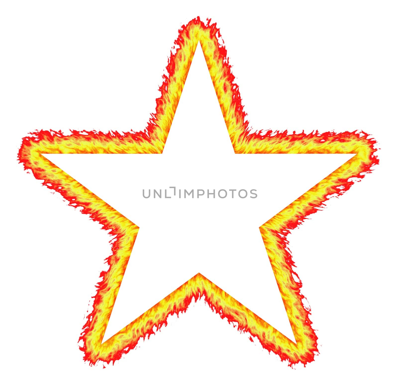 Fiery Outlined Star