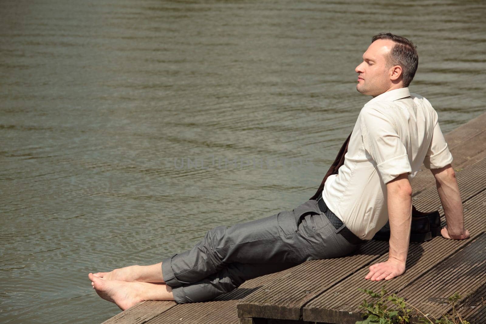 relaxing on the pier